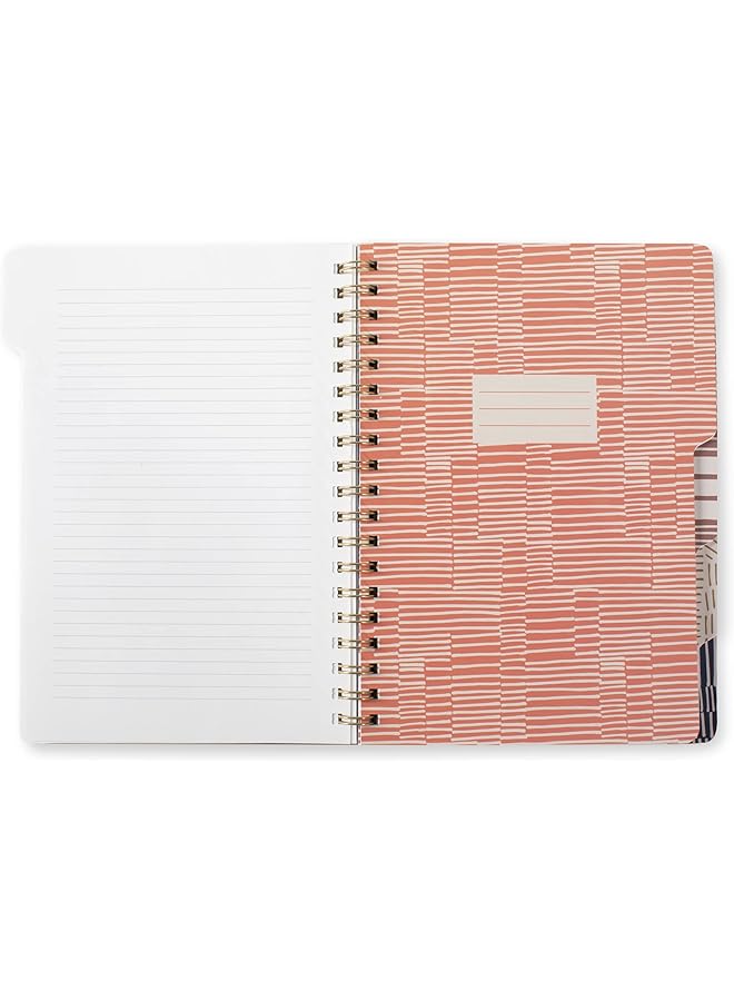 erorex Studio Large Tab Notebook Tribal Lines Flexible Paperback Cover College Ruled 5 Subject Die Cut Dividers 7.25 Inch - Image 2