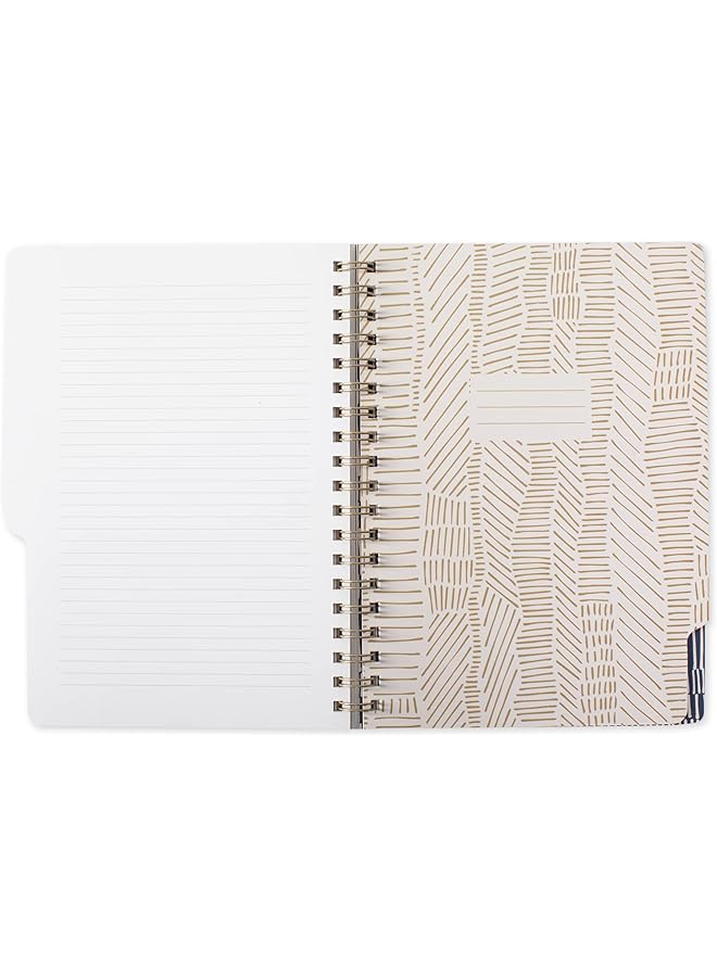 erorex Studio Large Tab Notebook Tribal Lines Flexible Paperback Cover College Ruled 5 Subject Die Cut Dividers 7.25 Inch - Image 4