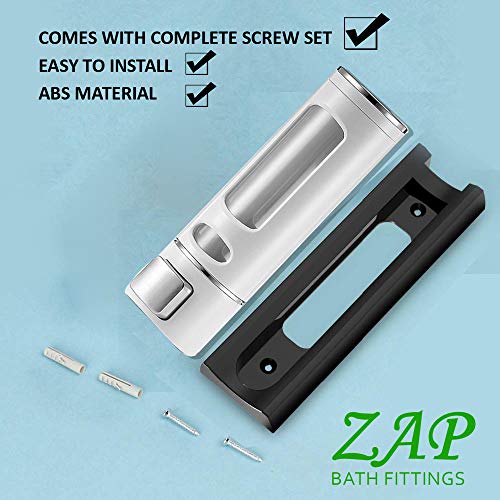 ZAP | Pack of 3 Wall Mount Soap Dispensers – 500ml Transparent Liquid Soap, Hand Wash & Sanitizer Dispenser | Durable Plastic Pump Containers for Bathroom, Kitchen, Home & Office - Image 2
