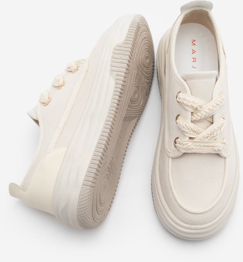 MARJIN Women's Sneaker Lace-Up Linen Sneakers Rotvi  - Image 5