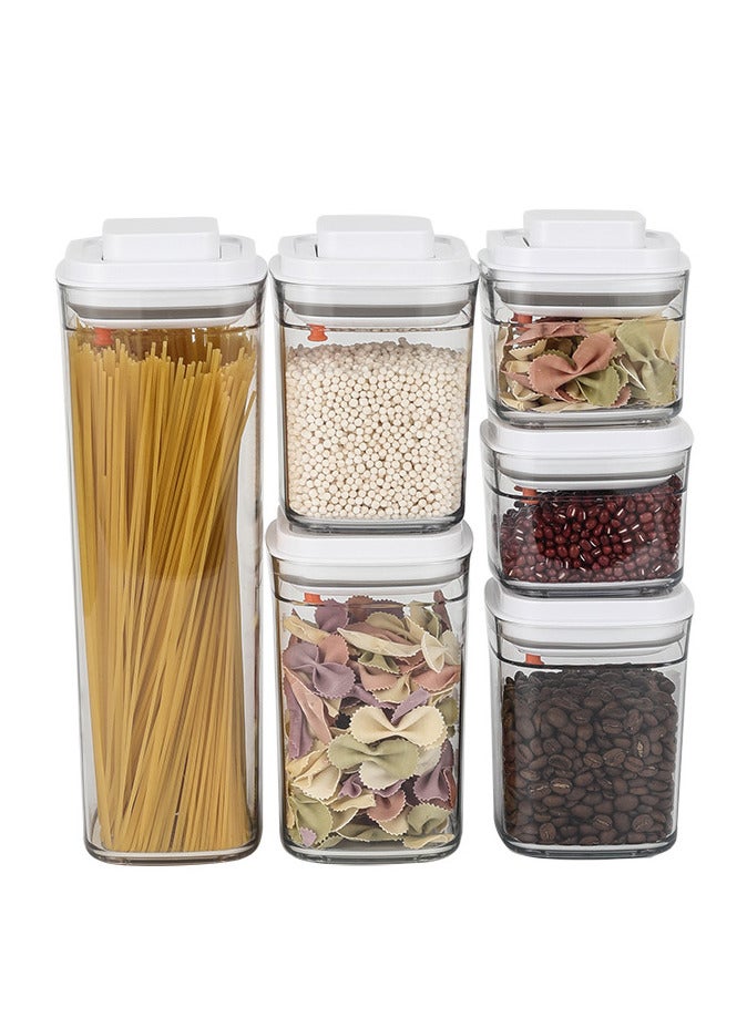 DC-ITECH Food Storage Containers, 6-Pack Airtight Storage Container Set, Organiser&Cereal Storage Containers for Kitchen with Lids - Image 1