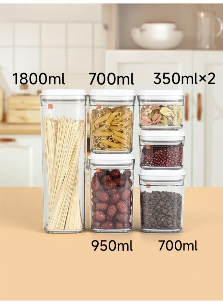 DC-ITECH Food Storage Containers, 6-Pack Airtight Storage Container Set, Organiser&Cereal Storage Containers for Kitchen with Lids - Image 2