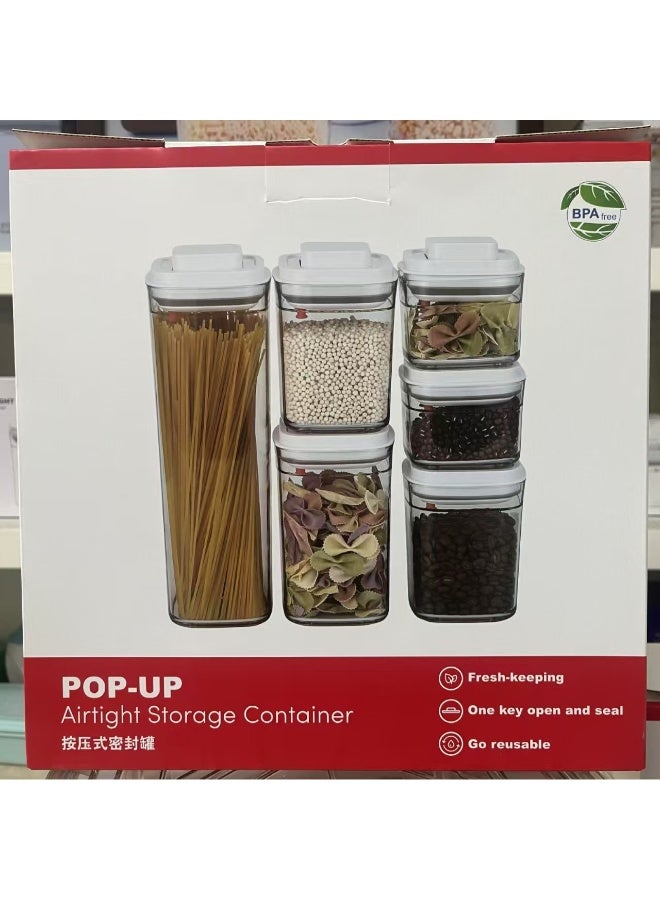DC-ITECH Food Storage Containers, 6-Pack Airtight Storage Container Set, Organiser&Cereal Storage Containers for Kitchen with Lids - Image 5
