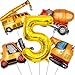 Tagberoy Construction Birthday Party Supplies 5 Year Old Large Construction Balloons 40Inch Gold Number 5 Balloon Construction Truck Foil Balloons for Boys 5th Construction Birthday Party Decorations - Image 2