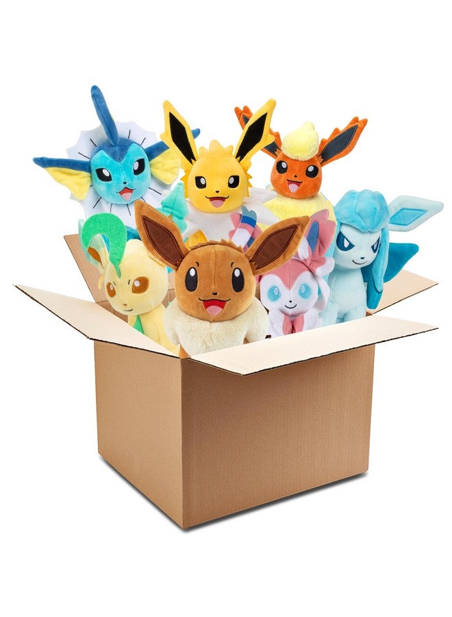 Jazwares Pokemon 8" Eevee Evolution Plush Mystery Blind Box 2-Pack - Receive 1 Eevee & 1 Assorted Random Evolution Figure Toy - Officially Licensed - Gift for Kids, Boys, Girls - 2+  - Image 1