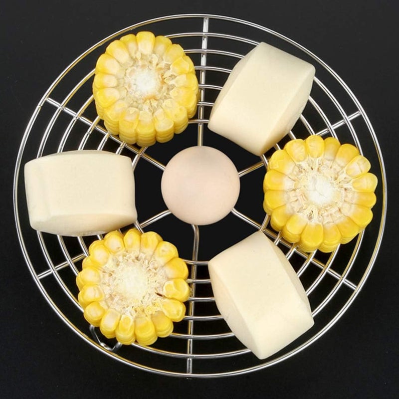 comfrt Wire Racks Stainless Steel Trivet Rack Stand Cooking Steamer Rack Heavy Duty Pressure Cooker Steam Rack Round Cooling Basket for Egg Vegetable 20 * 7cm Steam Pot - Image 4