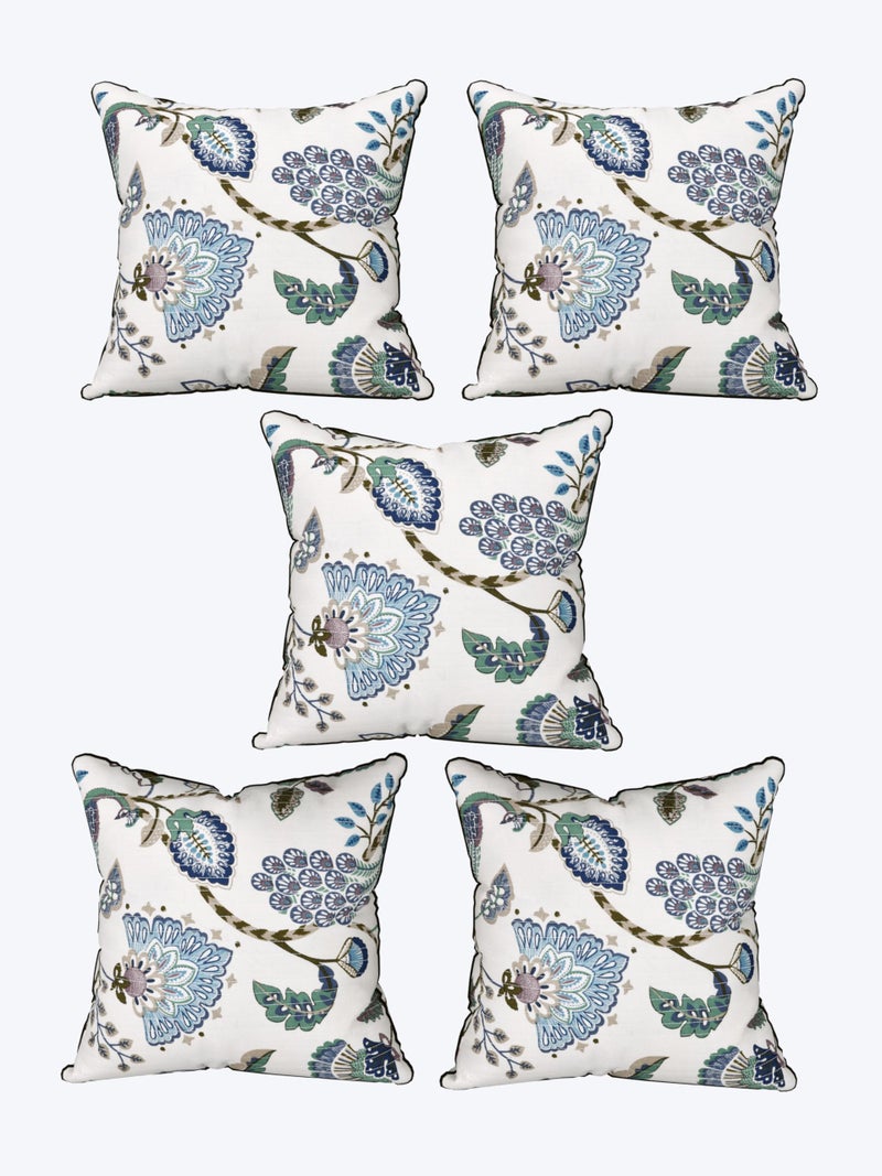 EasyGoods India Premium Cotton Cushion Covers 16x16 Inch | Soft Durable Fabric | Elegant Printed Covers for Sofa & Living Room | Hidden Zipper | Set of 5 - Image 5