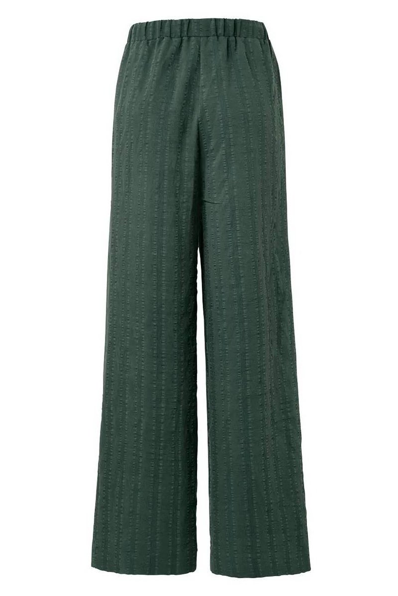 Tchibo Women Regular Fit Drawstring Palazzo Pants, Green - Image 3