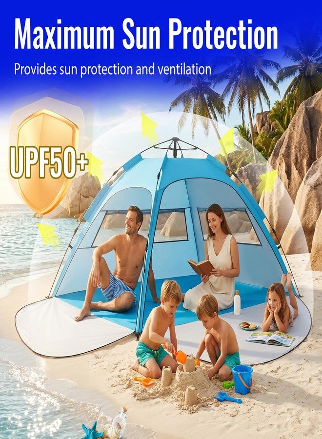Purebox Pop Up Beach Tent Sun Shelter – Easy Set up in 3S Instant, Tents for 4/5 Person Beach Umbrella Sun Shelter Shade, UV 50+ Protection, Wind Resistant, Lightweight Portable Baby Tents Shade for Family - Image 2