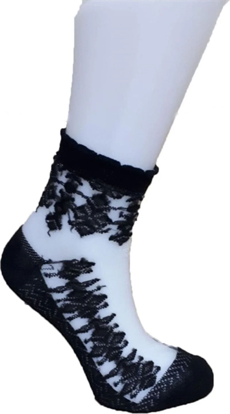 Hepsine Rakip Rivaling All 3-Piece Women's Tulle Lace Look Ladies Socks Cotton