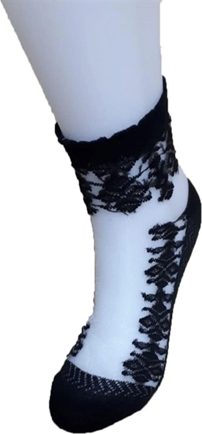Hepsine Rakip Rivaling All 3-Piece Women's Tulle Lace Look Ladies Socks Cotton
