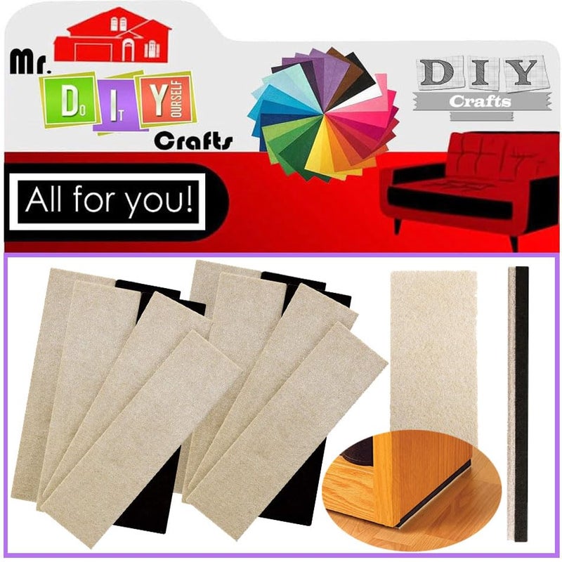 DIY Crafts DIY Crafts Reusable Sliders for Hardwood Floors Move Heavy Furniture Quickly and Easily Felt Furniture Pads Premium Felt Sheets! Cut Furniture Pads for Hardwood Floors! (24 Pcs Beige, 2.5" x 9")  - Image 1
