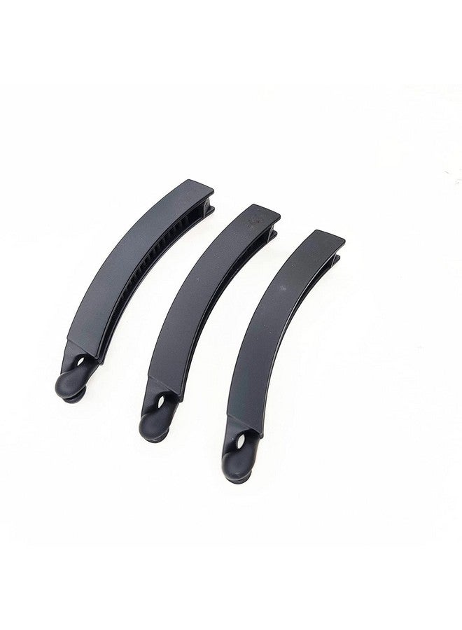 trendsetter مشابك شعر صغيرة من الأكريليك باللون الأسود للنساء والفتيات (لون أسود، شكل منحني، 6 قطع) (مشبك موز متوسط غير لامع (عبوة من 6)) - Image 3