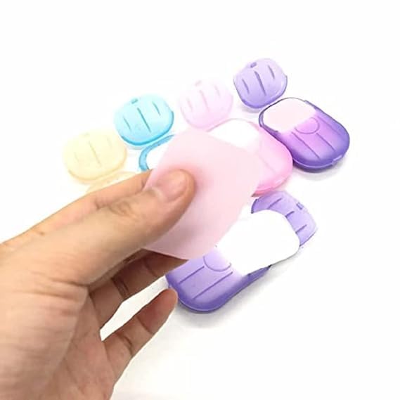 Umis Creation Sheets Disposable Box Soap Portable Mini Paper Soap paper soap strips for travelling hand wash multicolor - Image 1