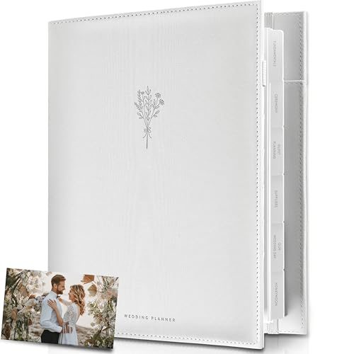 Scribble & Dot Award Winning Elegant Wedding Planner Binder and Organizer for the Bride | Tissue Wrapped | Cushioned Cover | Engagement Gift | This Elegantly Designed US Planner Allows you to Plan Every Detail (Soft Grey) - Image 1