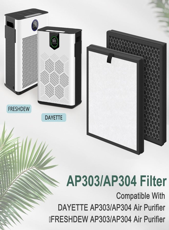GoKBNY AP303 AP304 Replacement Filter Compatible with DAYETTE & FRESHDEW AP303/AP304 Air Purifier, 3 Stage Filtration for Home Large Room, 2 Pack (Original Filter) - Image 2