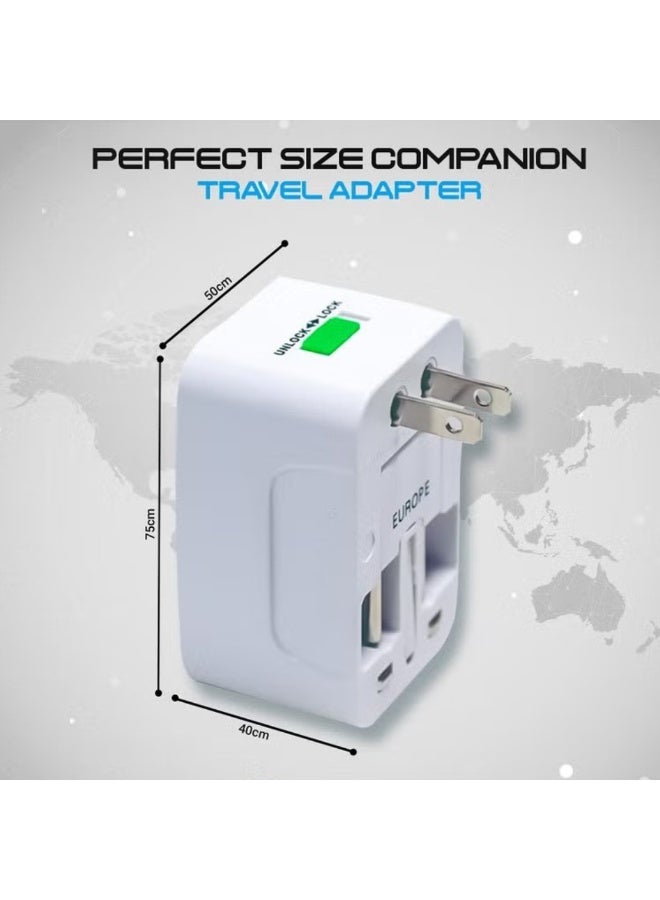 ترينفي محول سفر عالمي - محول عالمي أوروبي متعدد الاستخدامات، قابس شاحن حائطي دولي (بدون منفذ USB) لآسيا وأوروبا والمملكة المتحدة وأستراليا والولايات المتحدة الأمريكية - محول طاقة عالمي صغير الحجم للسفر والفنادق ورحلات العمل - Image 5