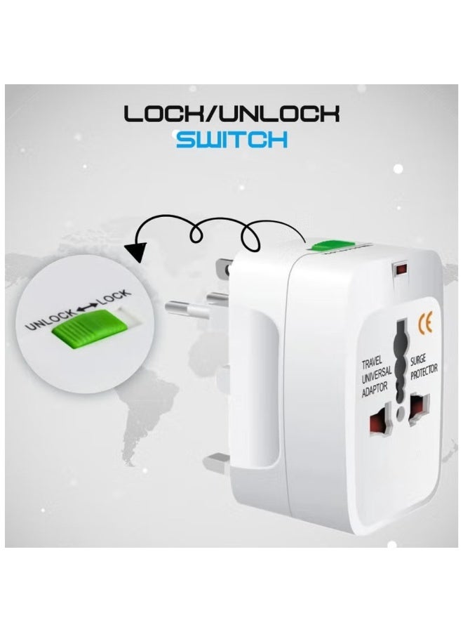 ترينفي محول سفر عالمي - محول عالمي أوروبي متعدد الاستخدامات، قابس شاحن حائطي دولي (بدون منفذ USB) لآسيا وأوروبا والمملكة المتحدة وأستراليا والولايات المتحدة الأمريكية - محول طاقة عالمي صغير الحجم للسفر والفنادق ورحلات العمل - Image 3