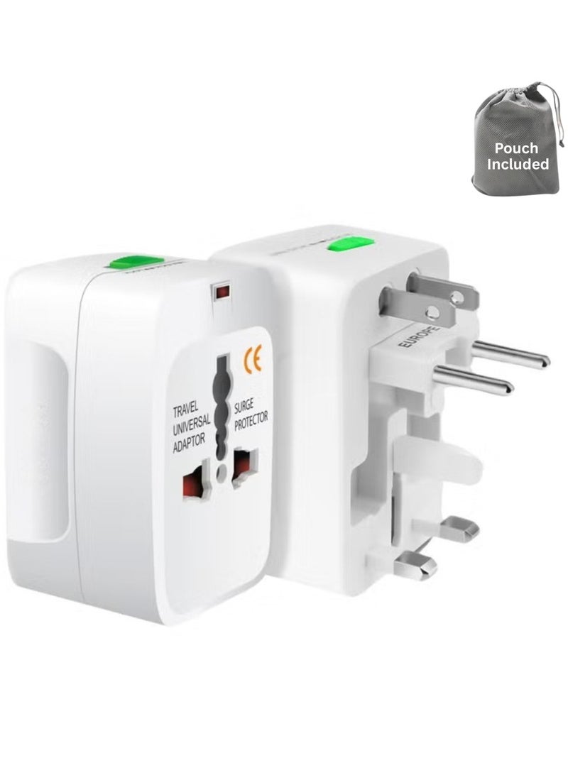 ترينفي محول سفر عالمي - محول عالمي أوروبي متعدد الاستخدامات، قابس شاحن حائطي دولي (بدون منفذ USB) لآسيا وأوروبا والمملكة المتحدة وأستراليا والولايات المتحدة الأمريكية - محول طاقة عالمي صغير الحجم للسفر والفنادق ورحلات العمل - Image 1