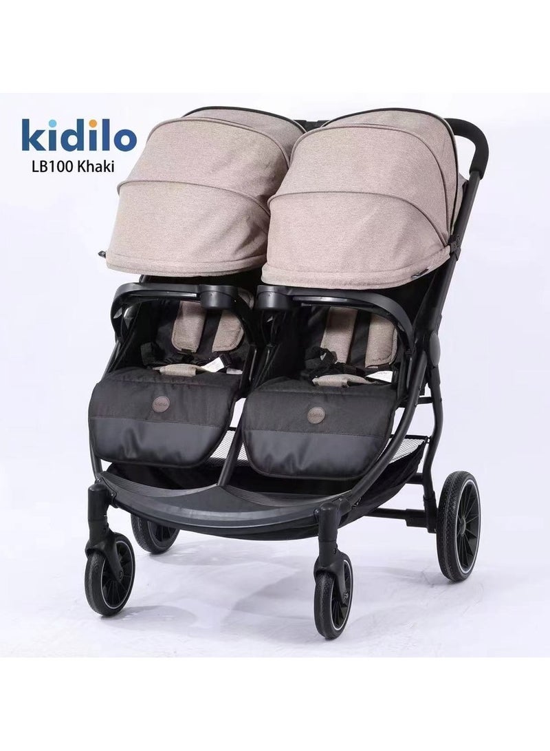 Kidilo Baby Twin Stroller- (Lb100)  ( Stroller weight 11.5 KG ) - Image 2