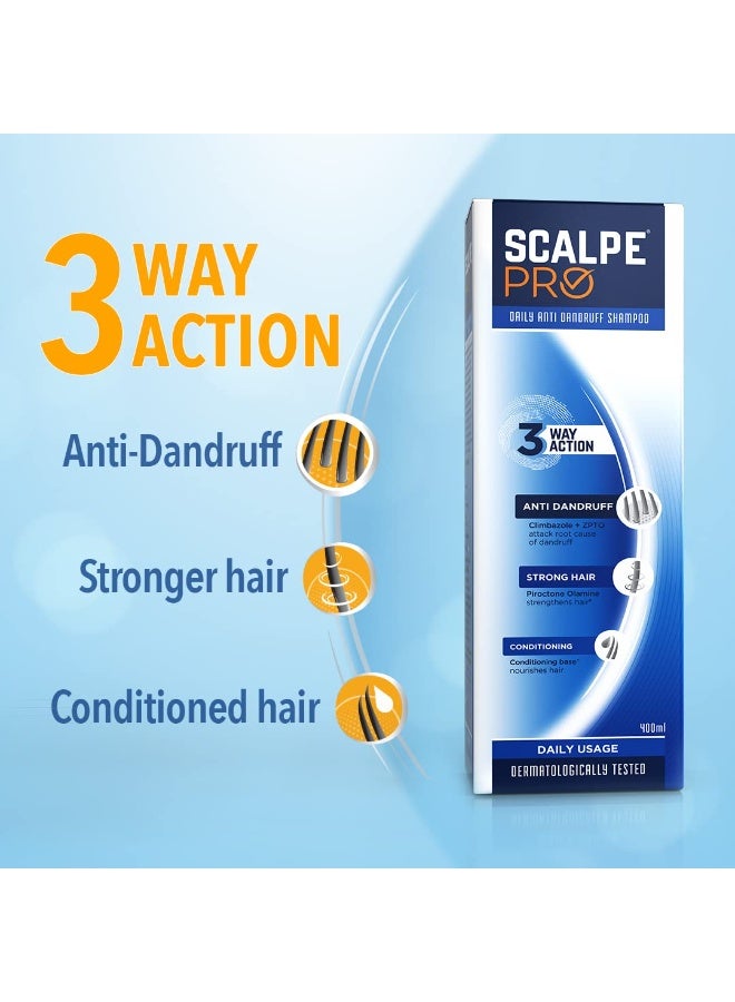 Scalpe Pro Daily  Anti dandruff Shampoo 400ml (Pack of 4) - Image 2