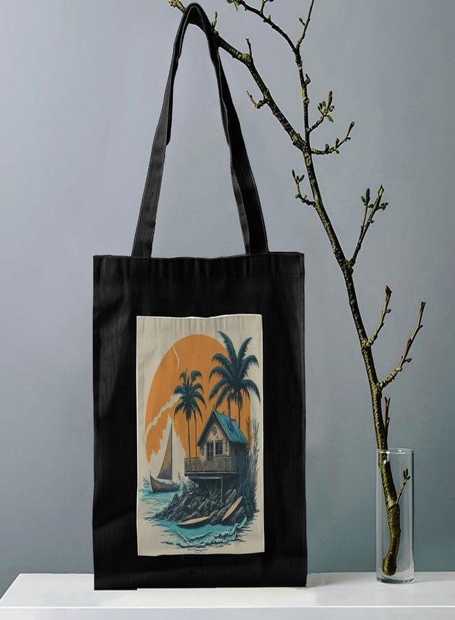 PrintingZone Canvas Tote Bag Aesthetic Reusable Cotton Bags for Women Ladies Girls for School, College, Office, Travel Large Printed Design Eco-Friendly Shopping Bag for Everyday Use(BTB-85)(BTB-85) - Image 2