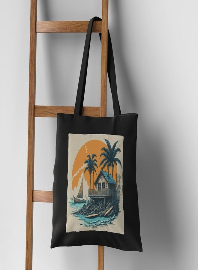 PrintingZone Canvas Tote Bag Aesthetic Reusable Cotton Bags for Women Ladies Girls for School, College, Office, Travel Large Printed Design Eco-Friendly Shopping Bag for Everyday Use(BTB-85)(BTB-85) - Image 4