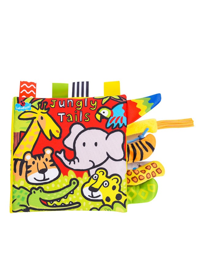LakaRose Baby Tail Cloth Book Three-dimensional Ringing Paper Tear-proof Baby 0-3 Years Old Quiet Cloth Book Toy New-Color:L024A Jungle Tail (containing Ringing Paper + Ringing + BB Device)  - Image 1