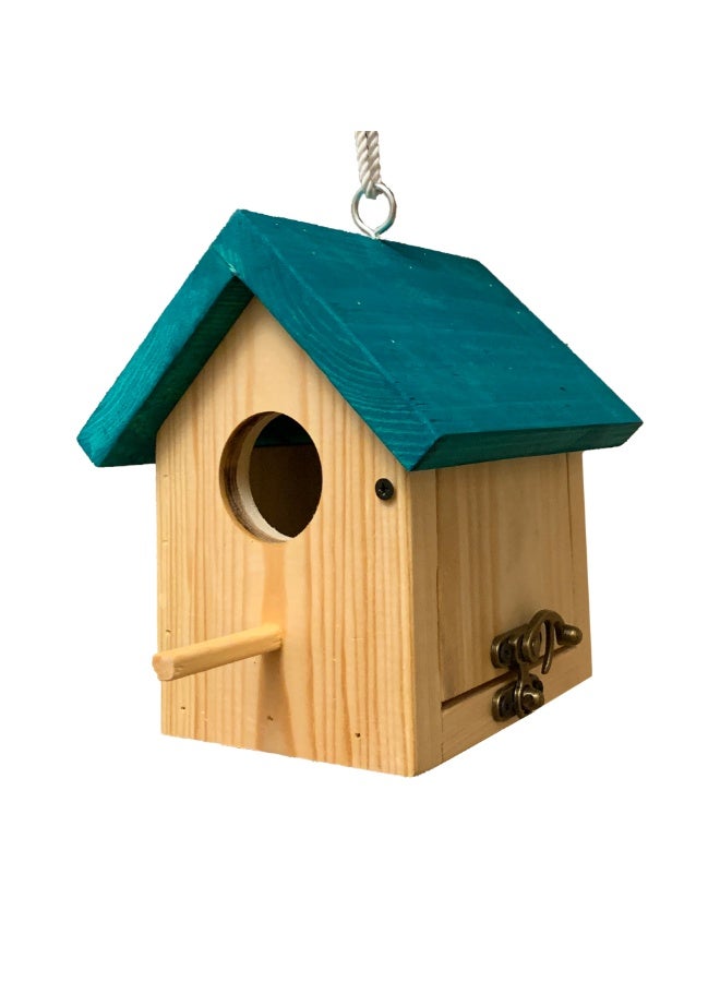 بيت عصافير خشبي بأبواب قابلة للفتح - لون أخضر من Pet's Home - Image 1