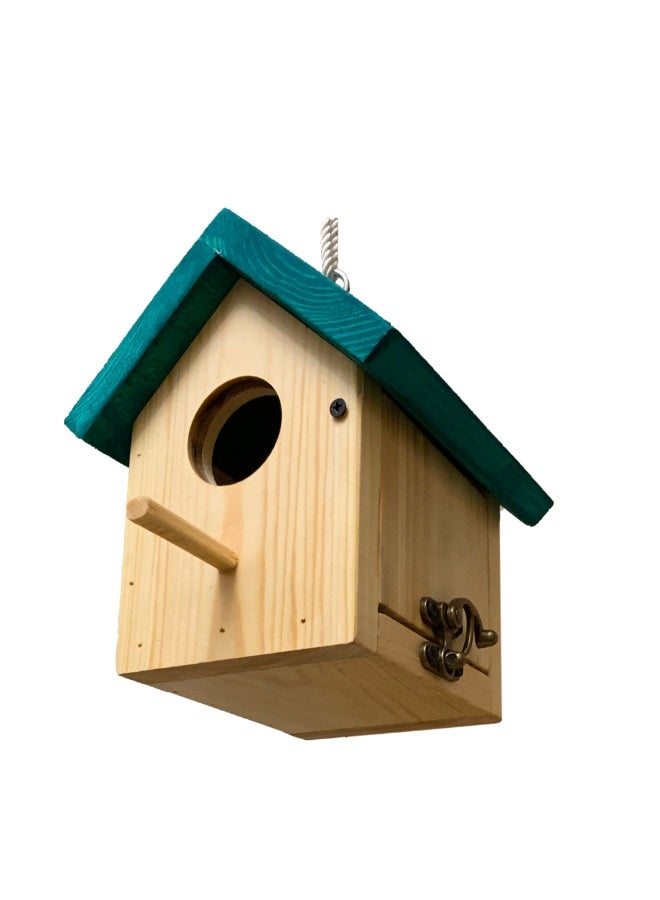 بيت عصافير خشبي بأبواب قابلة للفتح - لون أخضر من Pet's Home - Image 2