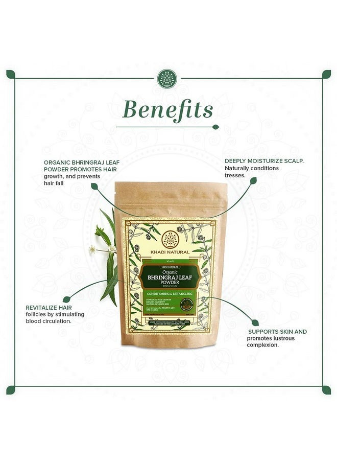 Khadi Natural - Organic Bhringraj Leaf Powder | Organic Powder For Healthy Hair | Anti-Dandruff Organic Powder | Herbal Powder For Hair Growth | Suitable For All Hair Types | 100Gm - Image 1