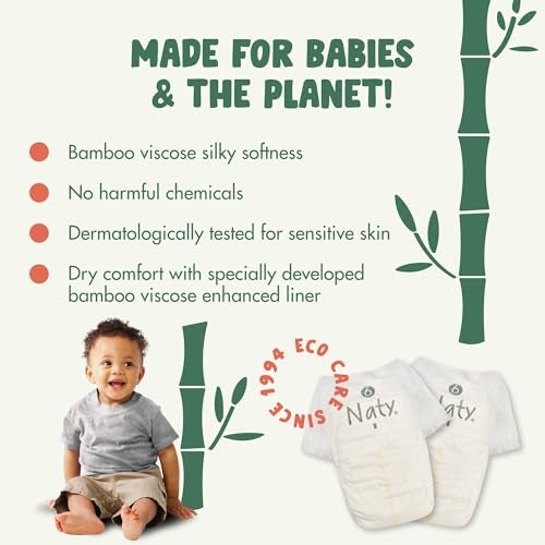 Naty Bamboo Viscose Training Pants – Silky Soft, Potty Training Underwear, Plant Based Pull ups, Dermatologically Tested for Sensitive Skin & Super Absorbent (Size 6, 68 Count) - Image 3