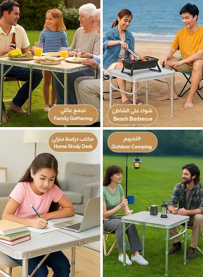 هيبوبي طاولة تخييم قابلة للطي محمولة | ارتفاع قابل للتعديل، تتحمل حتى ‎50‎ كجم بثبات، سهلة التخزين | متعددة الاستخدام: مكتب دراسة / طاولة تخييم / طاولة شواء - Image 5