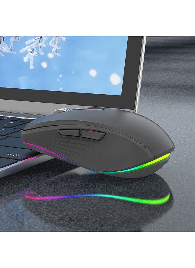 FMOUSE - 2.4G+BT5.1 Dual-mode Wireless Mouse Computer Gaming Mice Ergonomic Design 4-gear   Adjustable DPI Built-in Rechargeable Battery for Laptop - Image 1