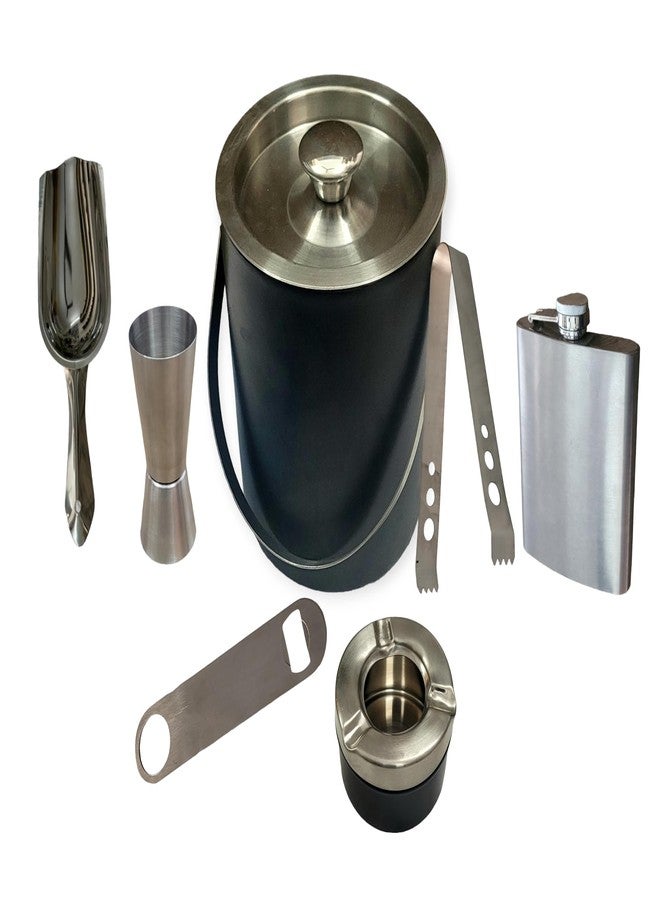 nooks Insulated Ice Bucket with Ice Scope, Ice Tong,Opener,Peg Measure and with Hip Flask | Great bar Tools for Home bar Accessories, Mini bar, Wine Large for bar Multi Color (Medium) - Image 1