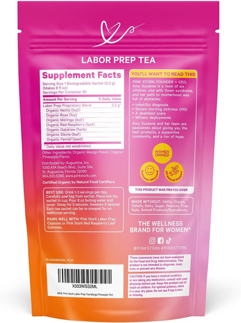 Pink Stork Labor Prep Tea - Mango Pineapple Flavor - Image 2