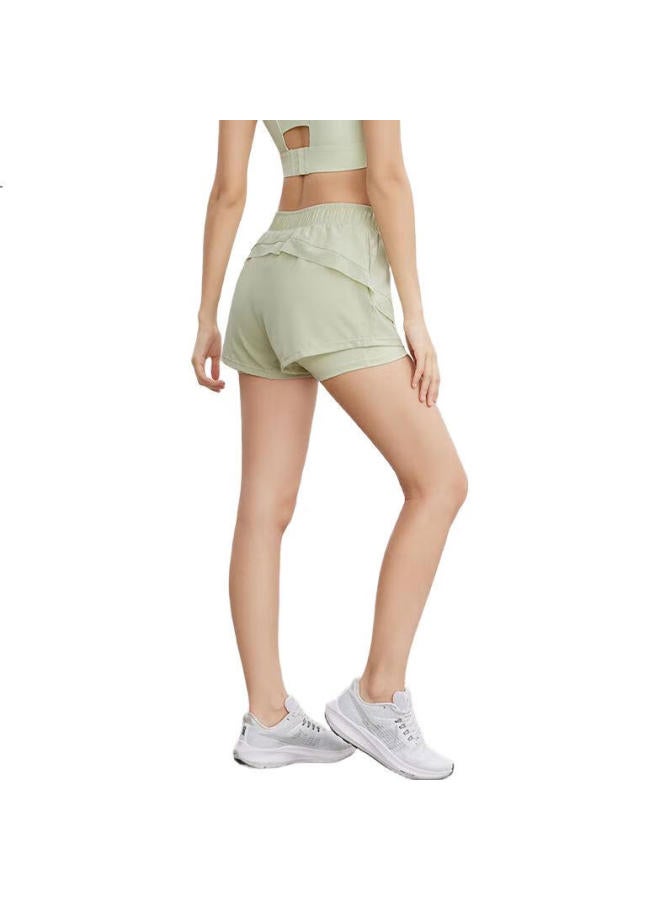 Liberal Freedom Shorts For Women, Fake Two-Piece Design, Anti-Exposure, Breathable, For Running, Fitness, Pilates, Jump Rope Training, Yoga Wear, Summer - Image 1