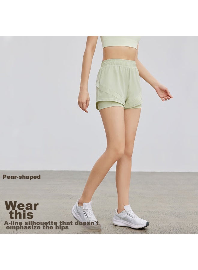 Liberal Freedom Shorts For Women, Fake Two-piece Design, Anti-exposure, Breathable, For Running, Fitness, Pilates, Jump Rope Training, Yoga Wear, Summer - Image 2