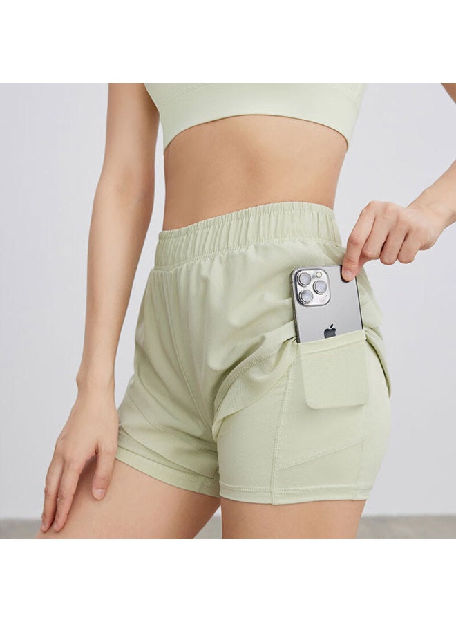 Liberal Freedom Shorts For Women, Fake Two-piece Design, Anti-exposure, Breathable, For Running, Fitness, Pilates, Jump Rope Training, Yoga Wear, Summer - Image 4