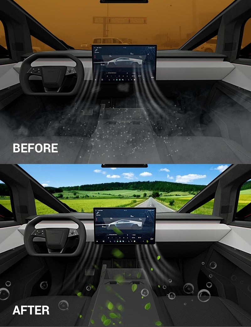Basenor 2026 Upgraded Tesla Cybertruck Air Filter HEPA Cabin Intake Air Filter Replacement with Activated Carbon (Proprietary Design) Cybertruck Accessories 2024 2025 2026 - Image 5