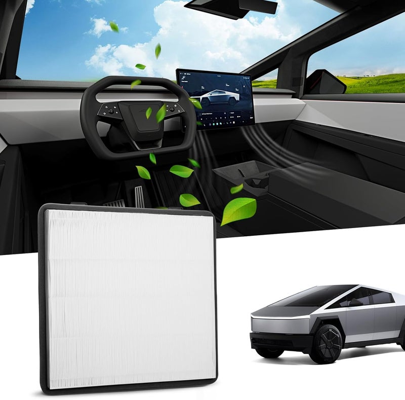 Basenor 2026 Upgraded Tesla Cybertruck Air Filter HEPA Cabin Intake Air Filter Replacement with Activated Carbon (Proprietary Design) Cybertruck Accessories 2024 2025 2026 - Image 1