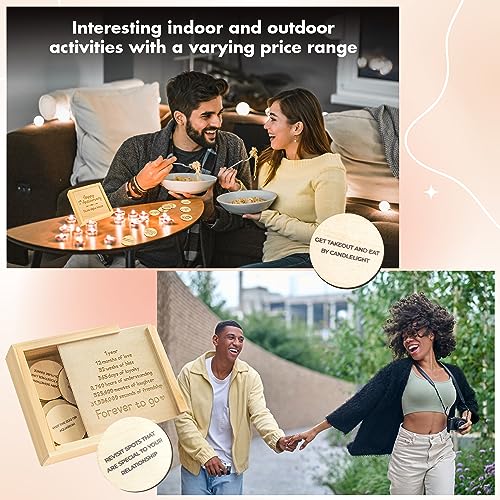 STOFINITY 1 Year Anniversary Wooden Gifts for Boyfriend Girlfriends - One Year Anniversary Wood Gifts for Him Her, First Dating Gift for Couple, 1st Wedding Gift for Husband Wife - Image 4