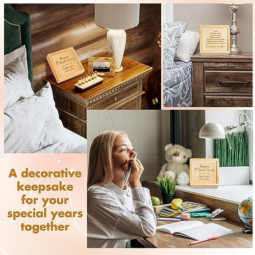 STOFINITY 1 Year Anniversary Wooden Gifts for Boyfriend Girlfriends - One Year Anniversary Wood Gifts for Him Her, First Dating Gift for Couple, 1st Wedding Gift for Husband Wife - Image 5