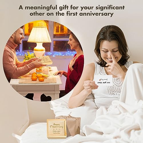 STOFINITY 1 Year Anniversary Wooden Gifts for Boyfriend Girlfriends - One Year Anniversary Wood Gifts for Him Her, First Dating Gift for Couple, 1st Wedding Gift for Husband Wife - Image 3