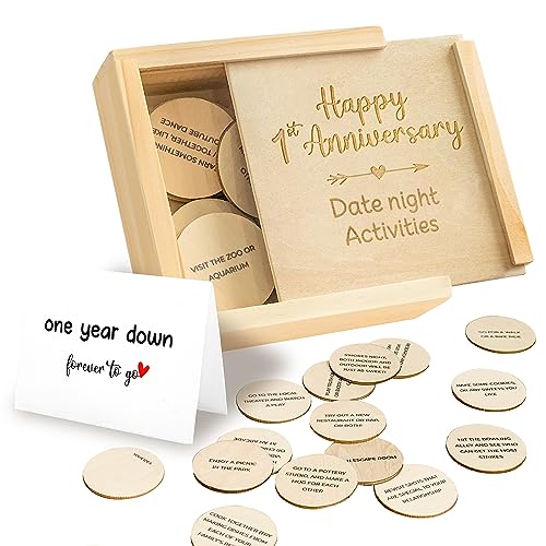 STOFINITY 1 Year Anniversary Wooden Gifts for Boyfriend Girlfriends - One Year Anniversary Wood Gifts for Him Her, First Dating Gift for Couple, 1st Wedding Gift for Husband Wife - Image 1