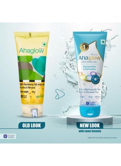 Ahaglow Advanced Face Wash Gel 50G With Aha(1% Glycolic Acid) Glow Bombs| Jojoba & Tea Tree Oil | Allantoin, Vitamin E & Oak Bark Extract | No.1 Dermatologist Prescribed Aha Brand - By Torrent Pharma  - Image 2