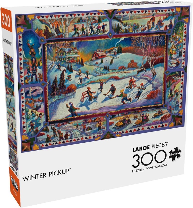 Buffalo Games Winter Pickup John H Burrow 300 Oversized Piece Jigsaw Puzzle Larger Shapes Great for Adults Seniors Kids PrecisionCut Pieces Christmas Artwork Hours of Festive Fun - Image 2