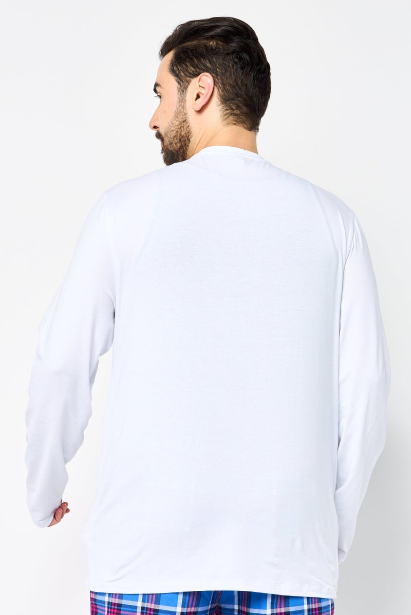 MOSCHINO Men 2 Pieces Embroidered Logo Long Sleeves Pajama Set, Multicolor - Image 4