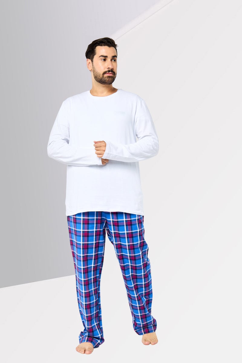 MOSCHINO Men 2 Pieces Embroidered Logo Long Sleeves Pajama Set, Multicolor - Image 2