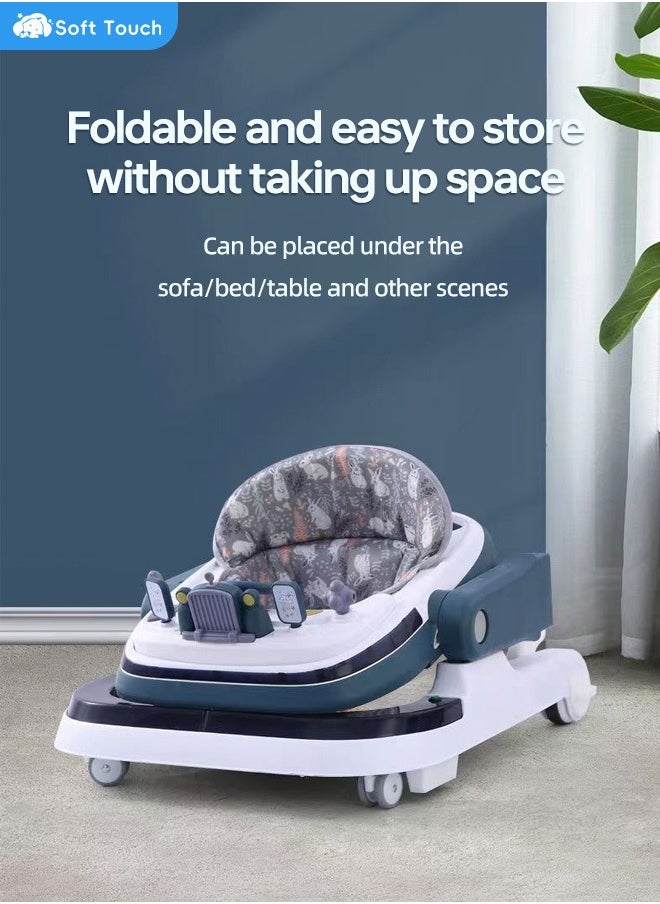 Soft Touch - 5 in 1 Baby Walker for Kids Toddler Walker with Wheels Foldable Kids Walker with Music and Lights Baby Push Walker with 3 Adjustable Height Baby Activity Walker with Remote Control - Image 1